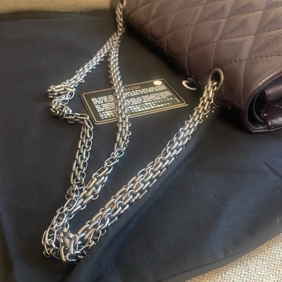 Chanel Eggplant Purple Patent Leather Reissue 227 Classic Double Flap - Picture 14 of 15